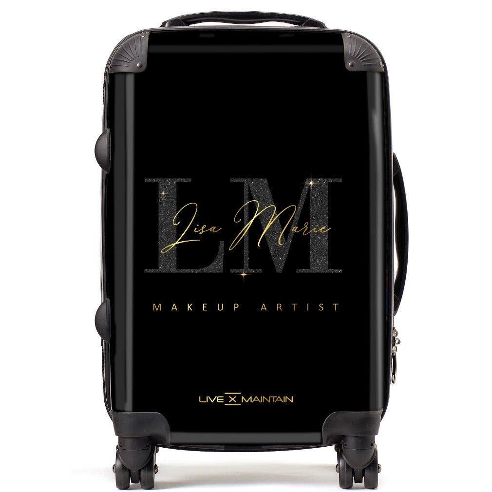 Personalised Makeup Beauty Aesthetics Glitter initials Suitcase
