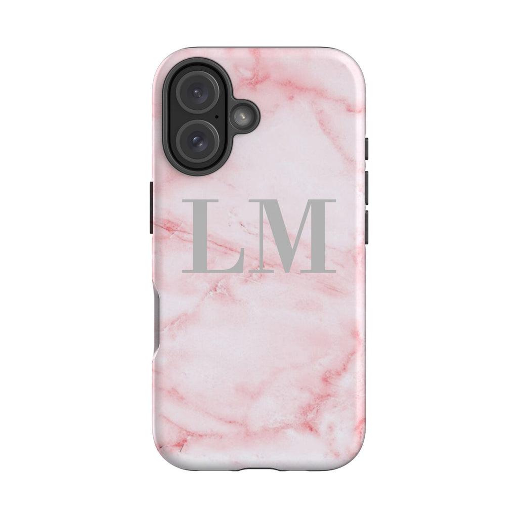 Personalised Cotton Candy Marble Initials iPhone 16 Case
