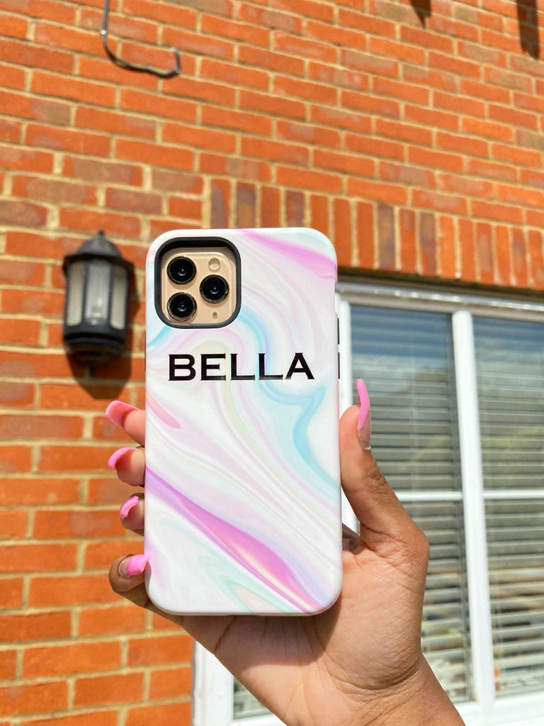 Personalised Pastel Swirl Name Samsung Galaxy S25 Case