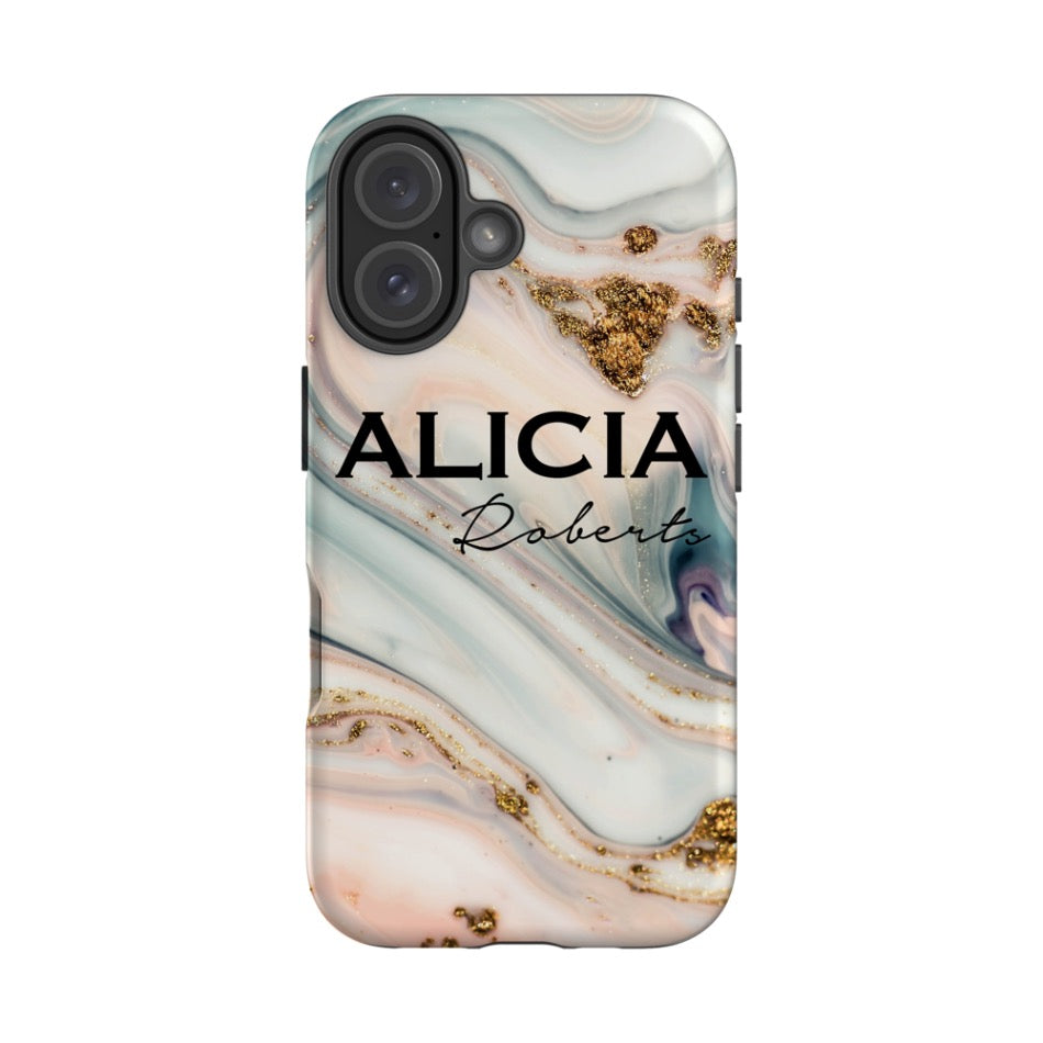 Personalised Fantasia Marble Name iPhone 16 Case
