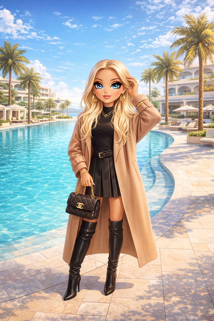 Custom Fashion Doll Portrait Mounted Canvas Print