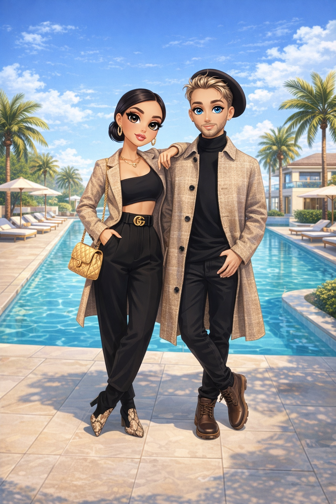 Custom Fashion Doll Portrait Mounted Canvas Print