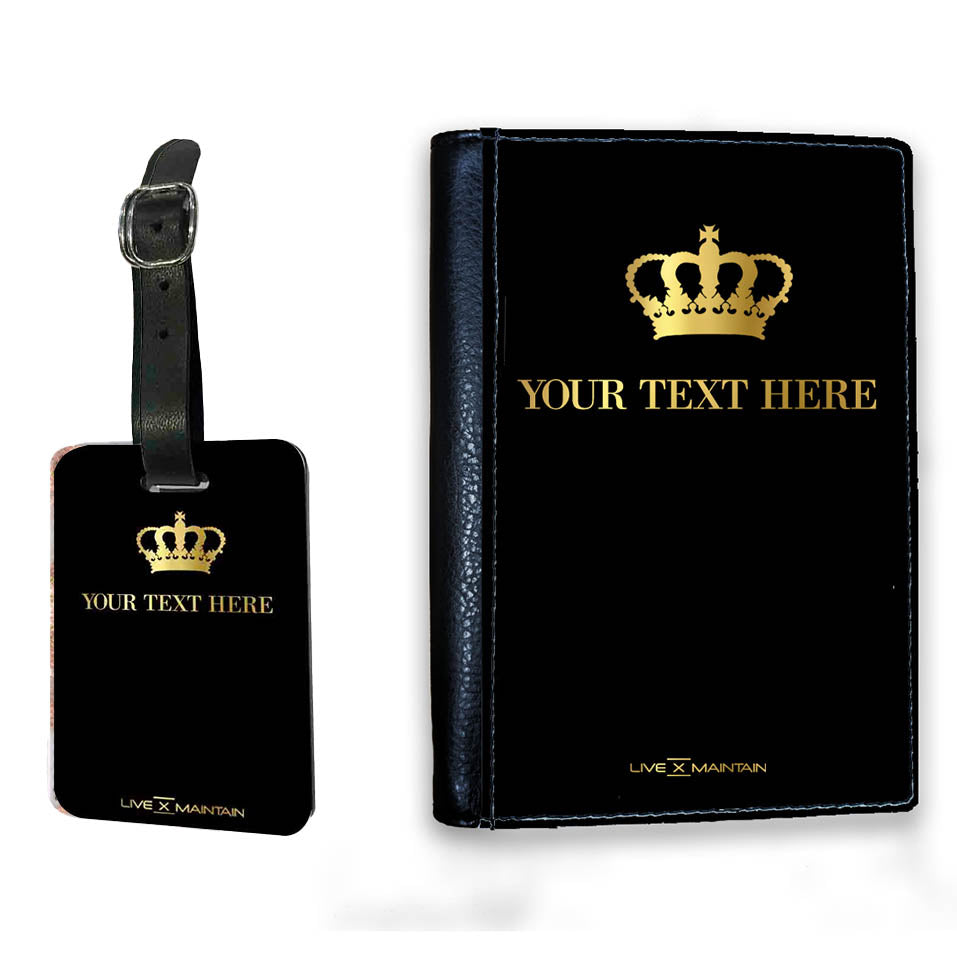 Personalised Name Crown Passport Cover