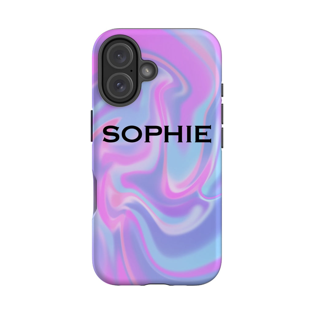 Personalised Luxe Blue Name iPhone 16 Plus Case