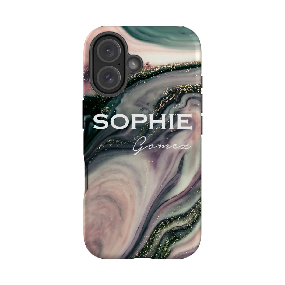 Personalised Swirl Marble Name iPhone 16 Case
