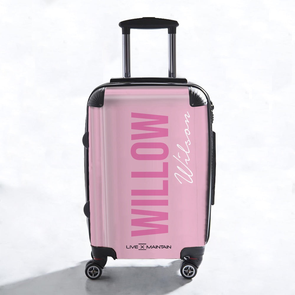 Personalised Pink Side Name Suitcase