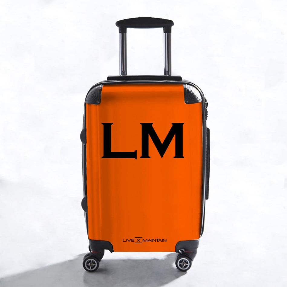 Personalised Orange Initials Suitcase