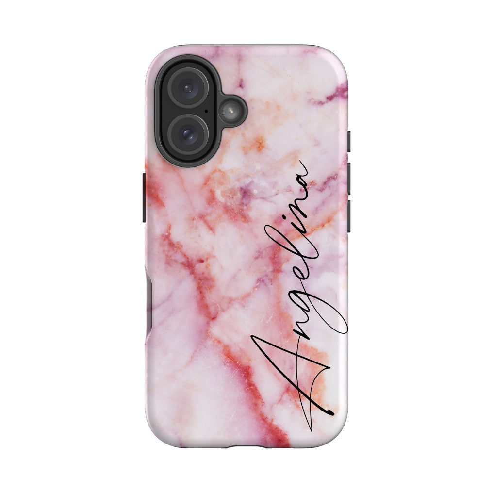 Personalised Pastel Marble Name iPhone 16 Plus Case