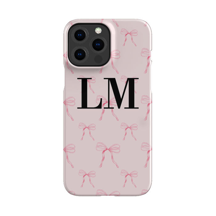 Personalised Pink Bows initials Phone Case