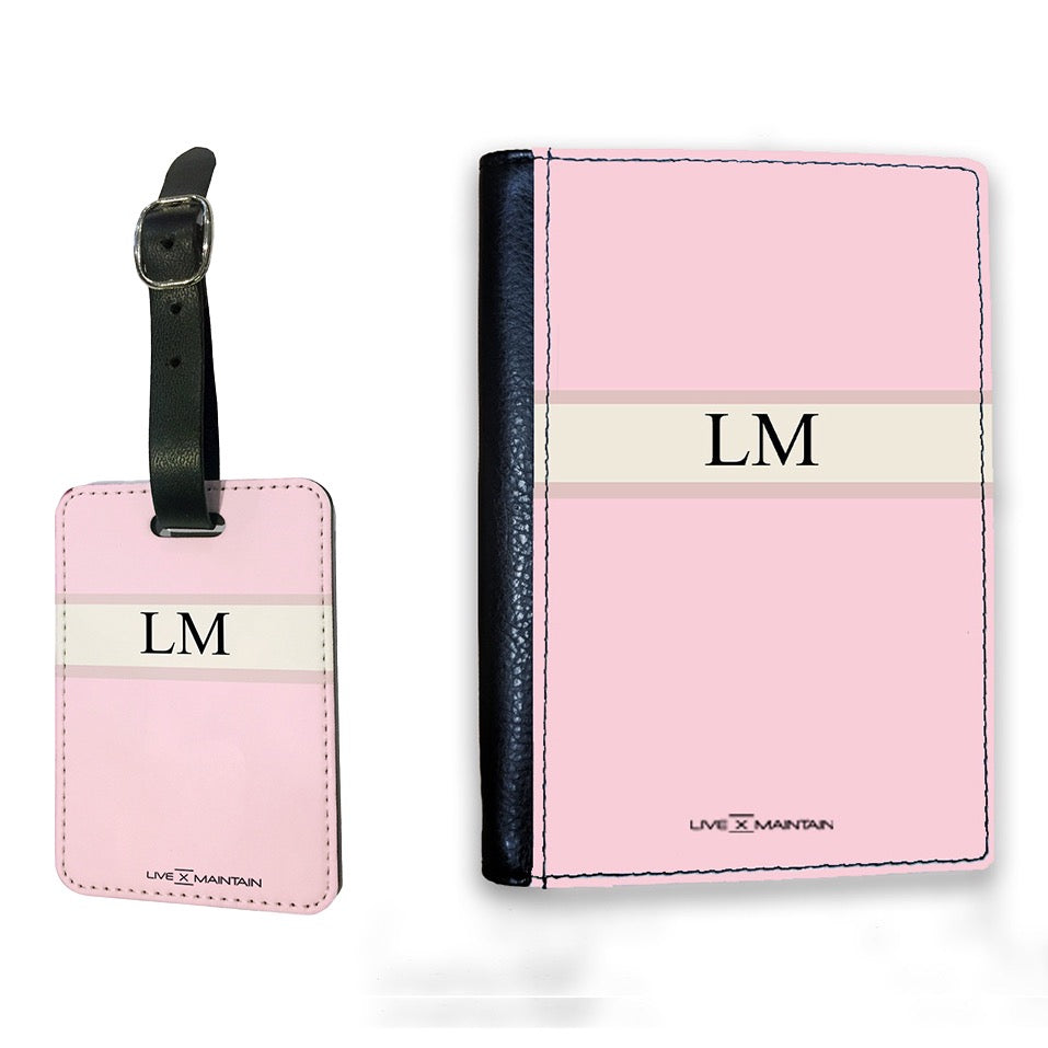 Personalised Bloom Stripe Initials Passport Cover