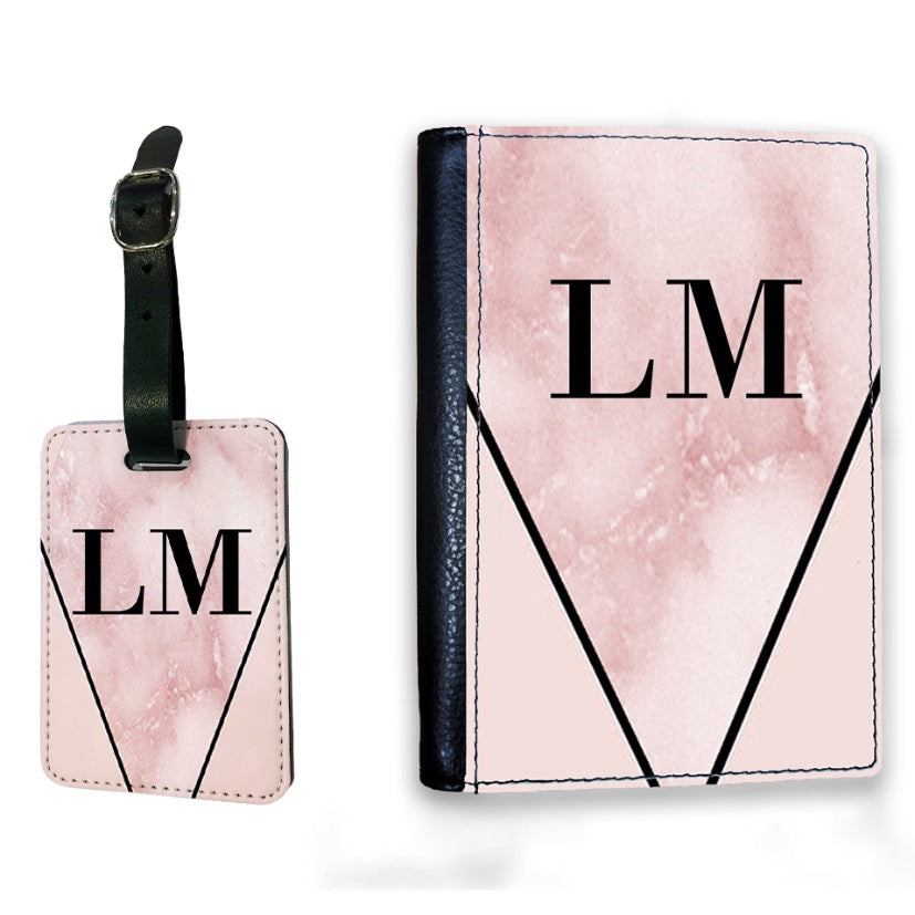 Personalised Sivec Rosa x Pink Initials Luggage Tag