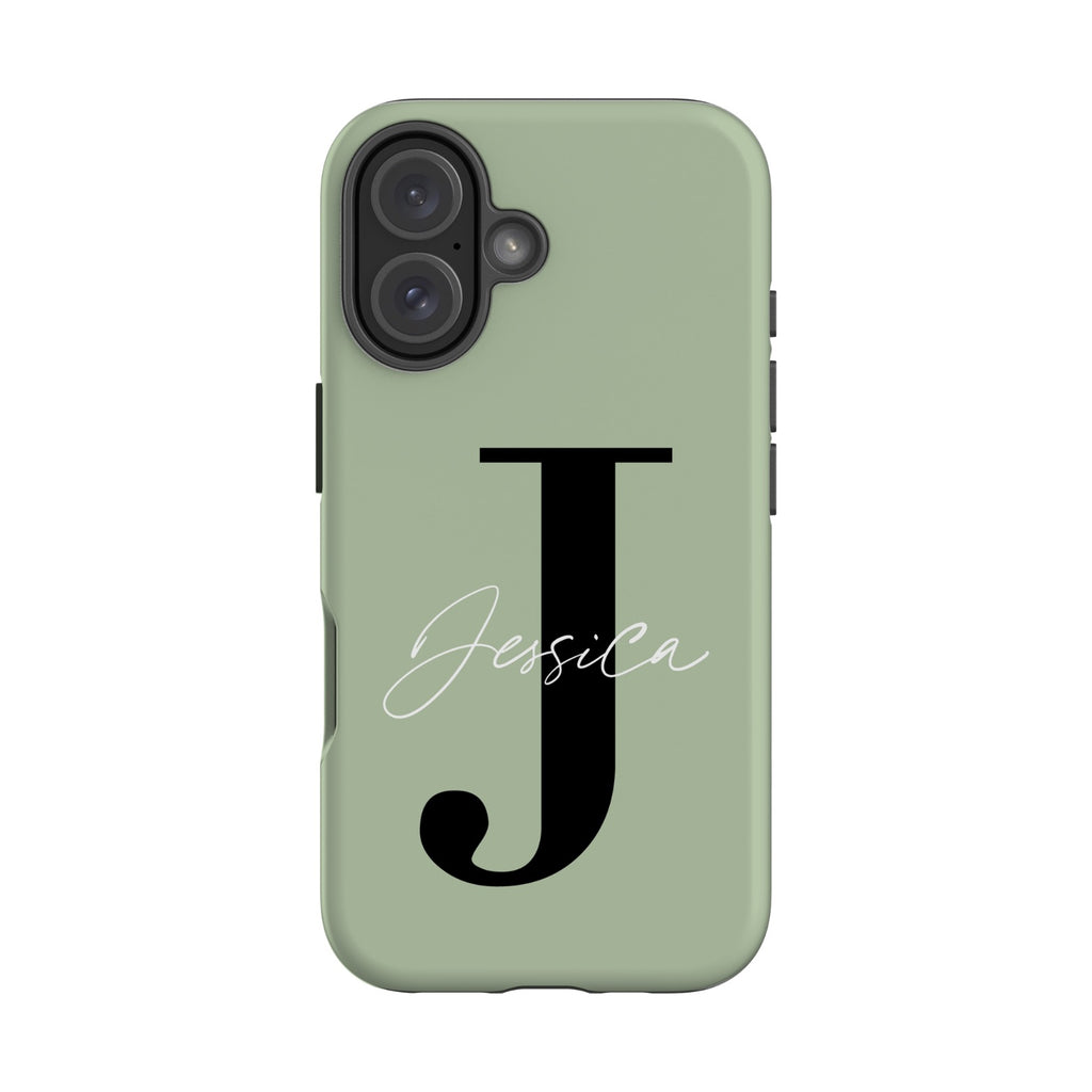 Personalised Sage Name Initial iPhone 16 Plus Case