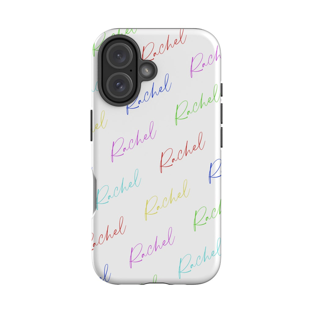 Personalised Multicolor Script Name iPhone 16 Case
