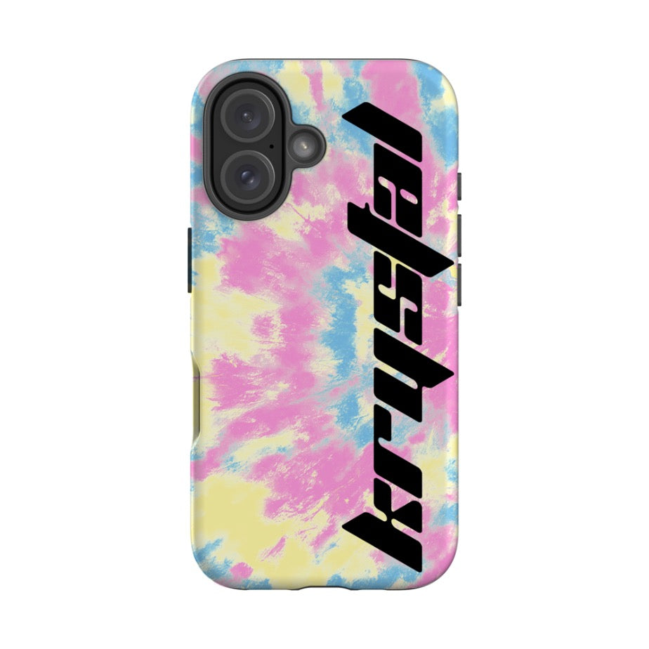 Personalised Multicolor Tie Dye Name iPhone 16 Plus Case