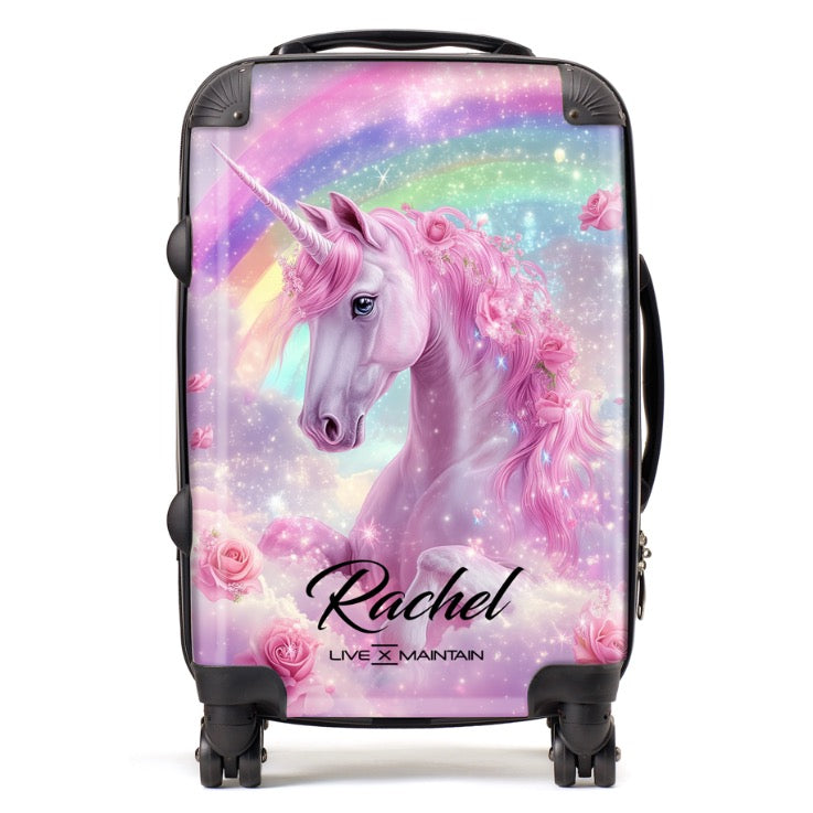 Personalised Unicorn Clouds Name Suitcase