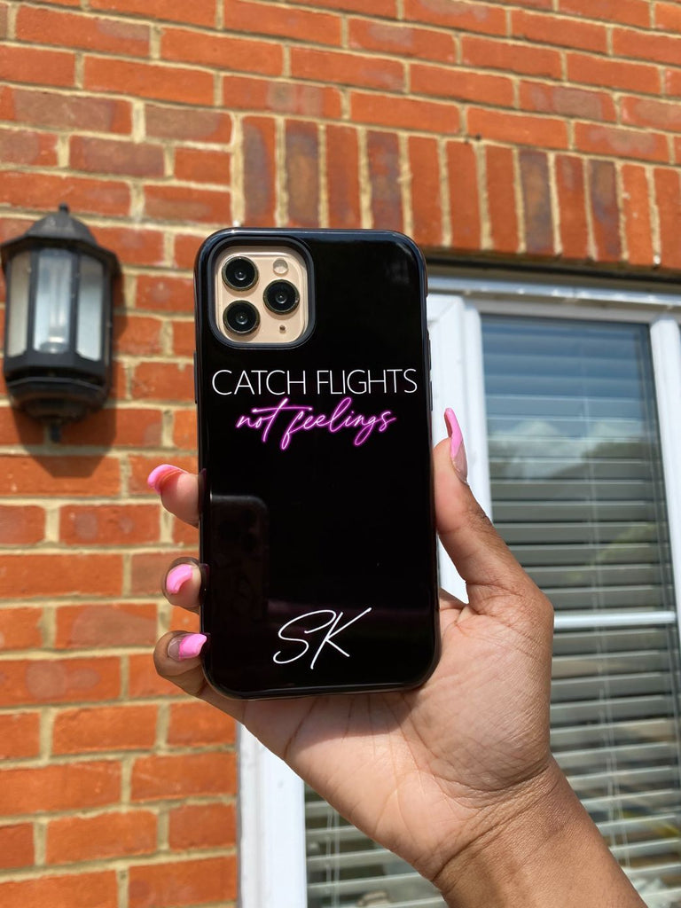 Personalised CATCH FLIGHTS not feelings iPhone 15 Case