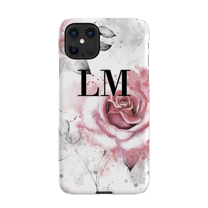 Personalised Floral Rose Initials iPhone 12 Pro Max Case