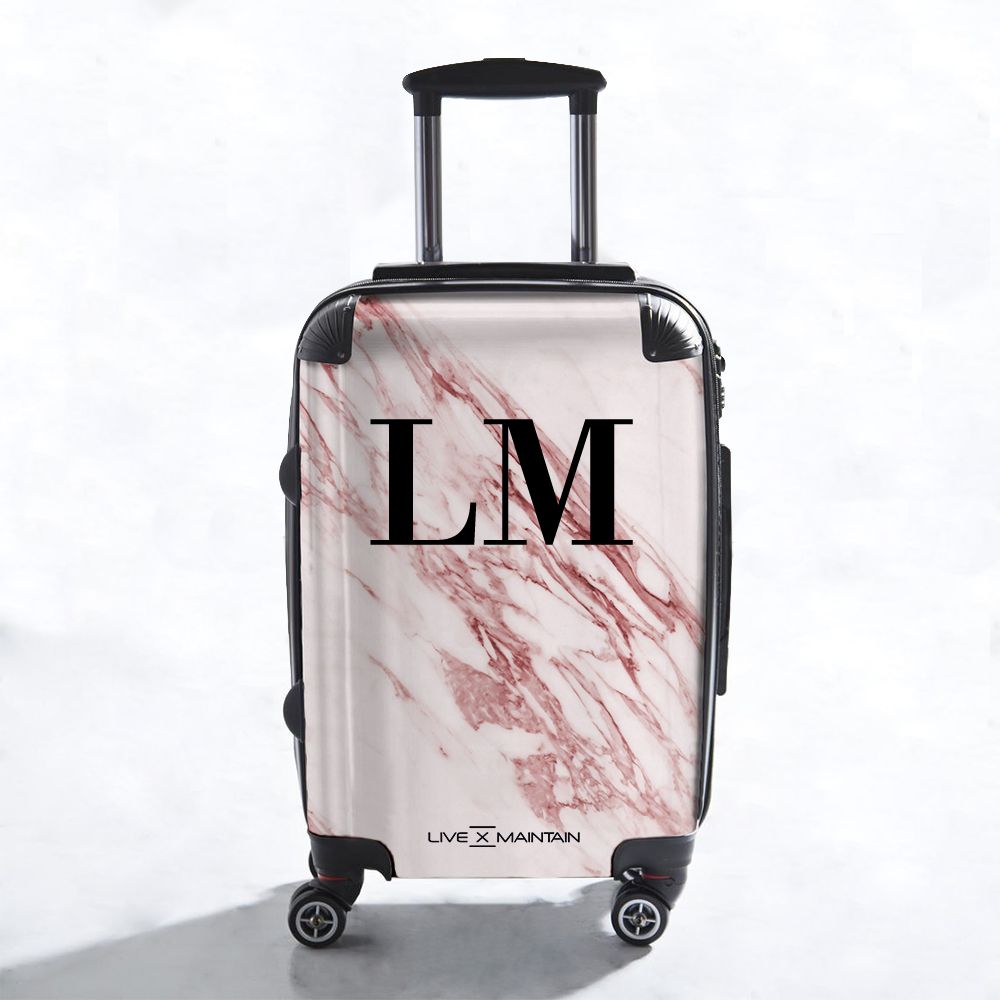 Personalised Rosa Marble Initials Suitcase