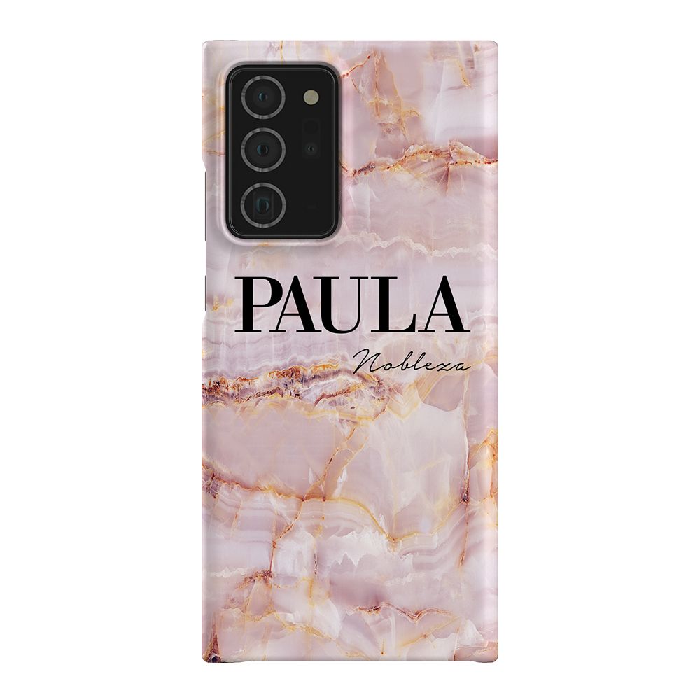 Personalised Natural Pink Marble Name Samsung Galaxy Note 20 Ultra Case