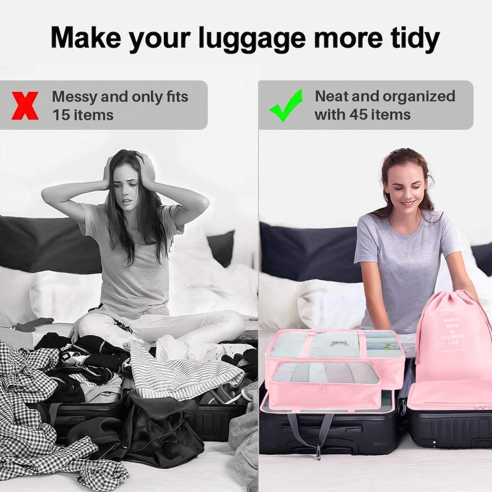 8 Pcs Packing Cubes Luggage Storage Organiser Bags