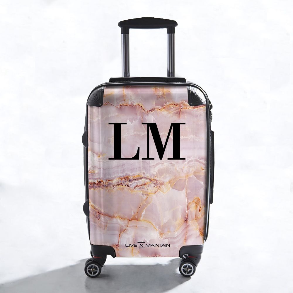 Personalised Natural Marble Initials Suitcase