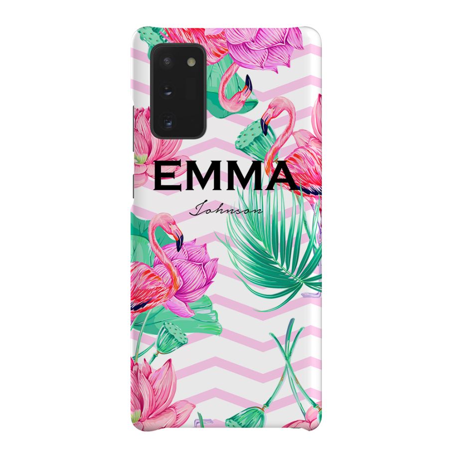 Personalised Flamingo Name Samsung Galaxy Note 20 Case