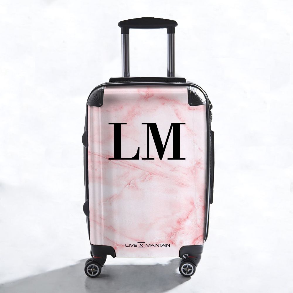 Personalised Cotton Candy Marble Initials Suitcase