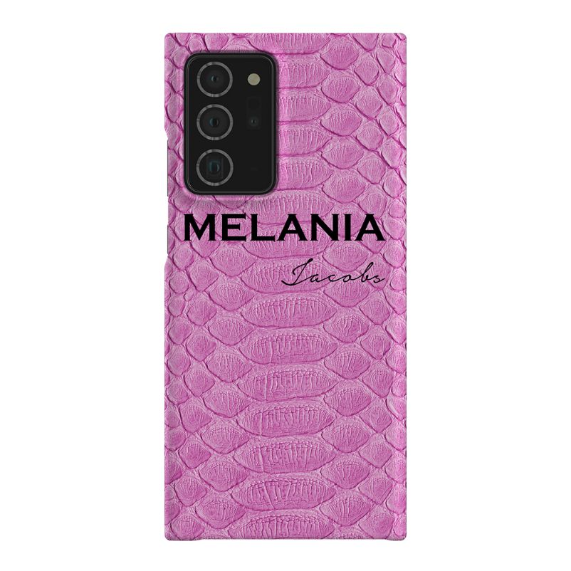 Personalised Pink Snake Skin Name Samsung Galaxy Note 20 Ultra Case