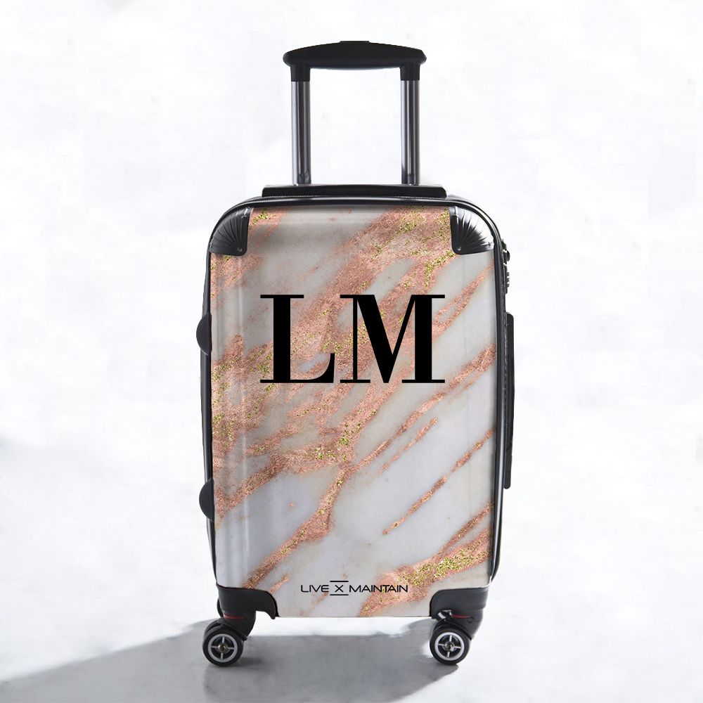 Personalised Aprilia Marble Initials Suitcase