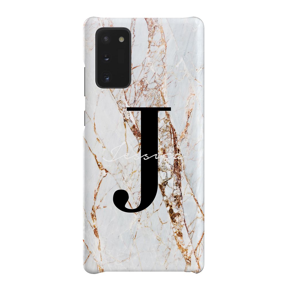 Personalised Cracked Marble Name Initials Samsung Galaxy Note 20 Case