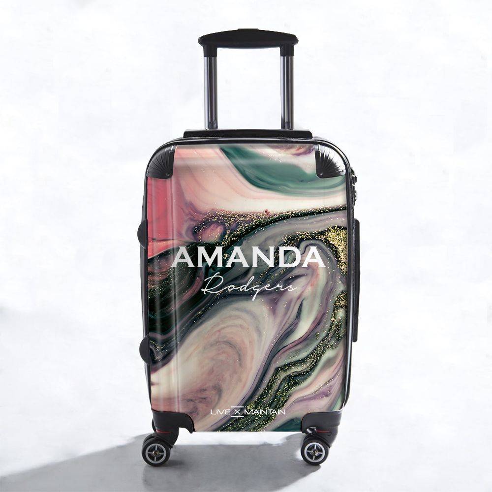 Personalised Swirl Marble Name Suitcase