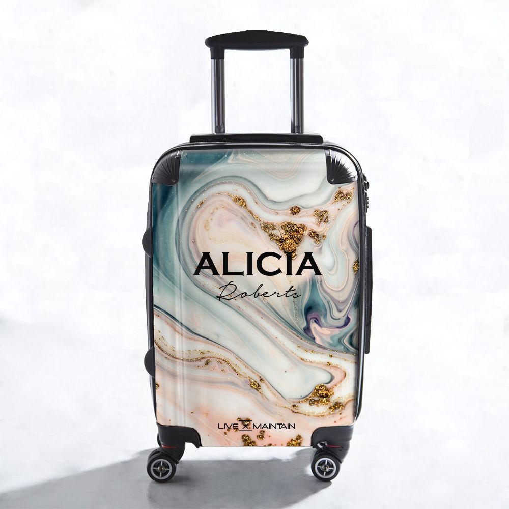Personalised Fantasia Marble Name Suitcase