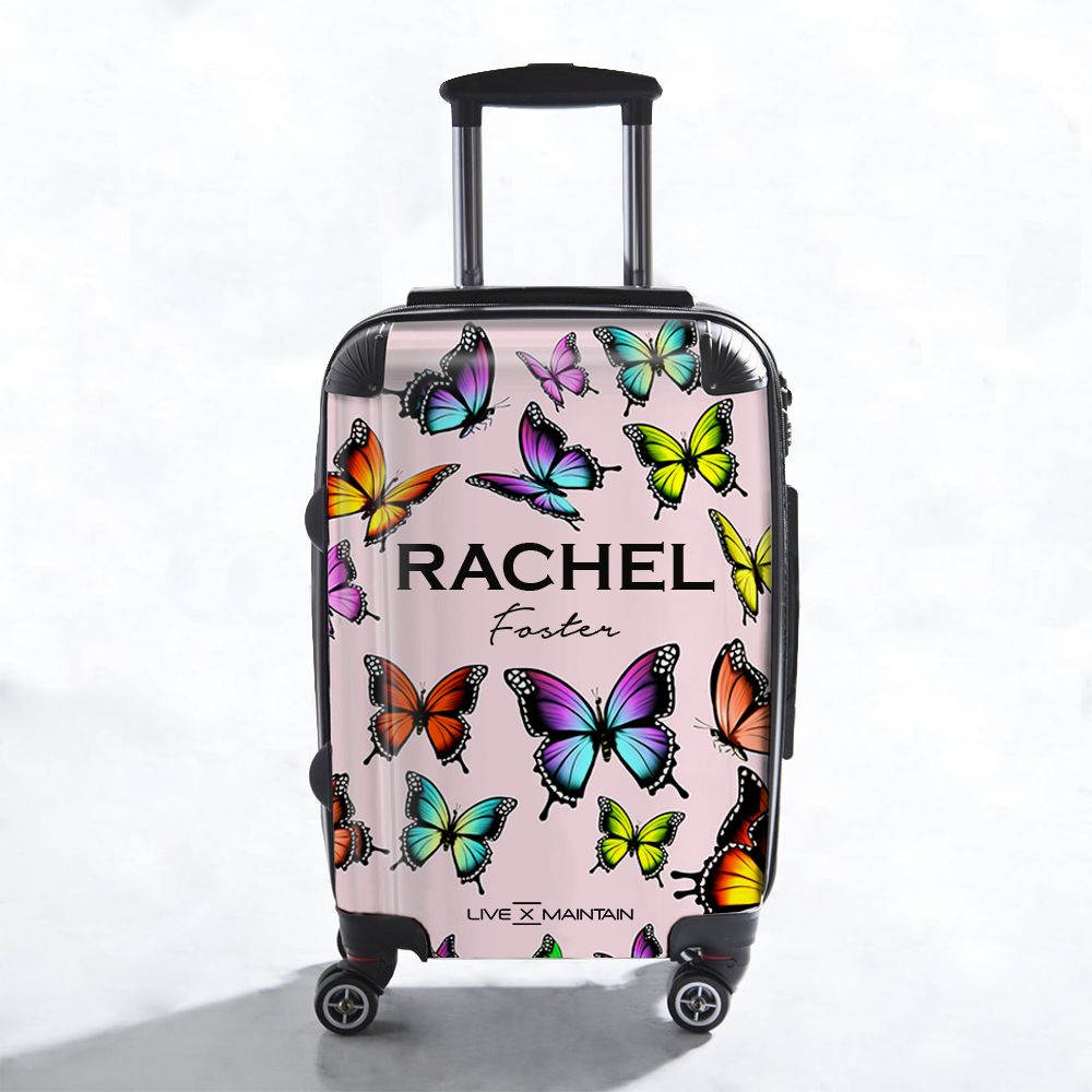 Personalised Butterfly Name Suitcase