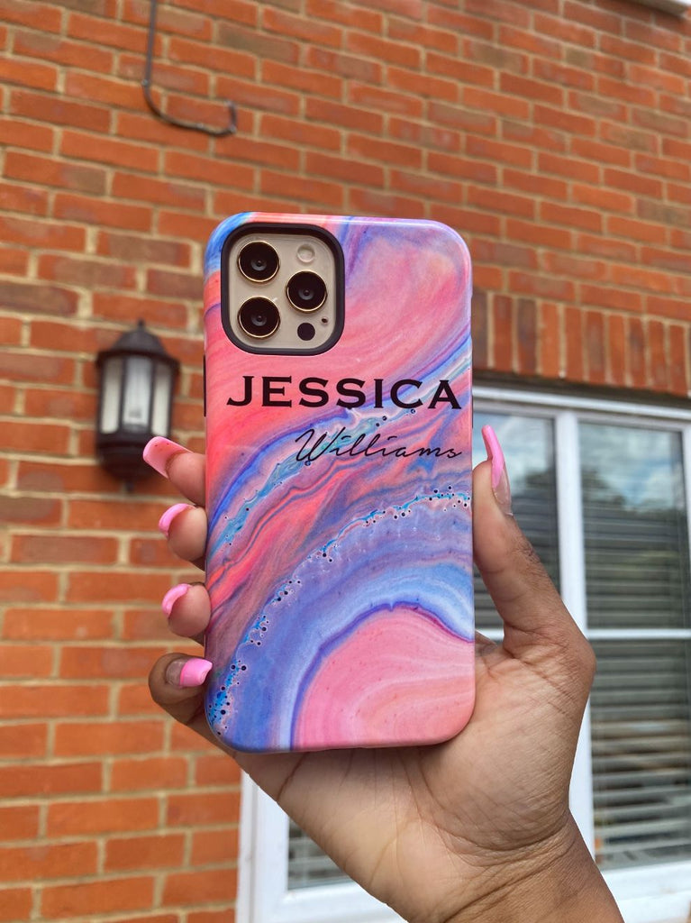 Personalised Acrylic Marble Name iPhone X Case
