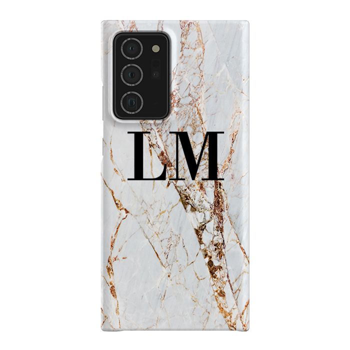 Personalised Cracked Marble Initials Samsung Galaxy Note 20 Ultra Case