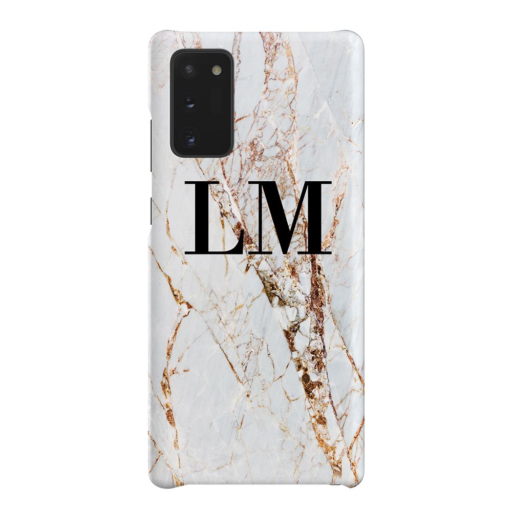 Personalised Cracked Marble Initials Samsung Galaxy Note 20 Case