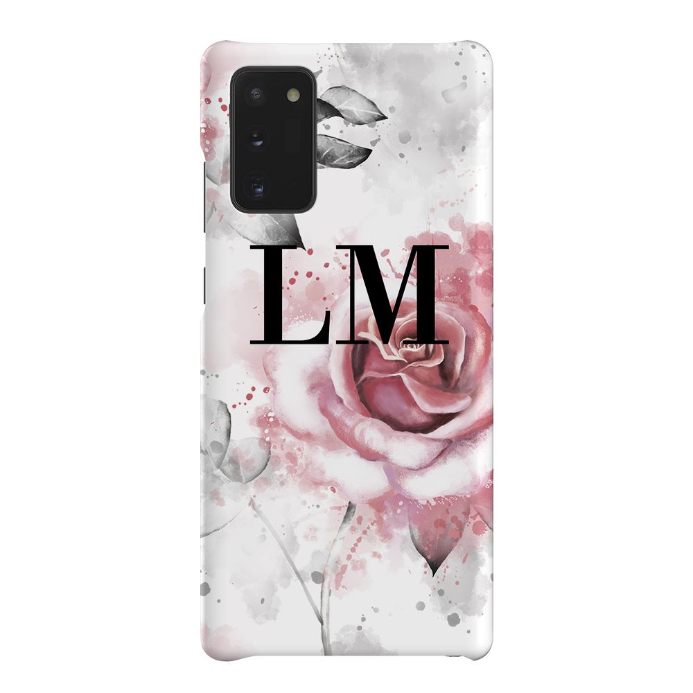 Personalised Floral Rose Initials Samsung Galaxy Note 20 Case