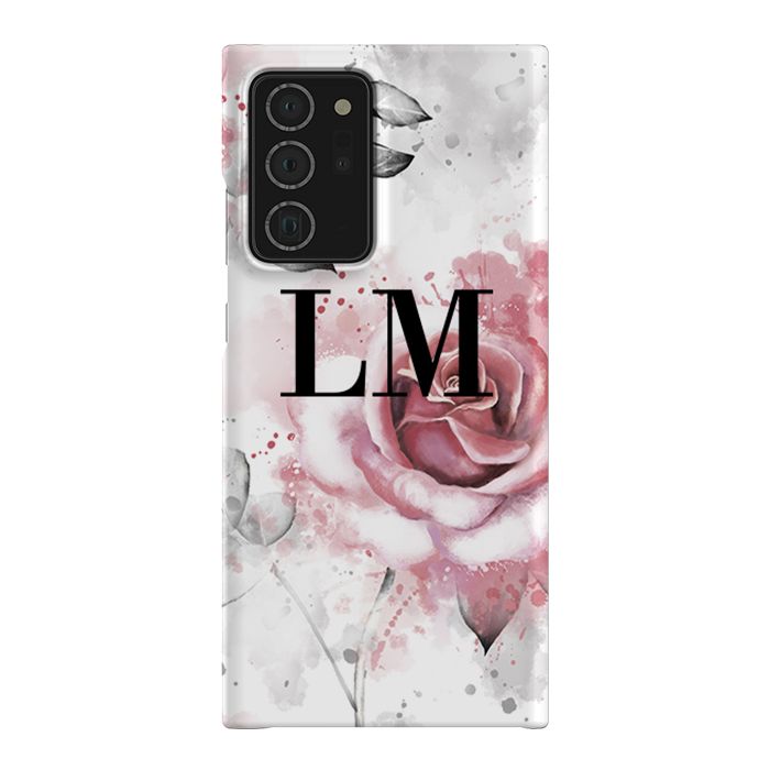 Personalised Floral Rose Initials Samsung Galaxy Note 20 Ultra Case