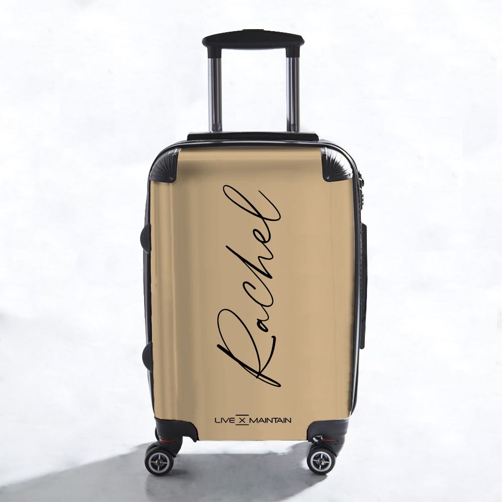 Personalised Tan Name Suitcase