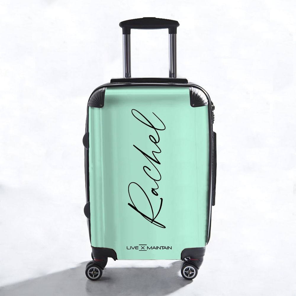 Personalised Pale Green Name Suitcase