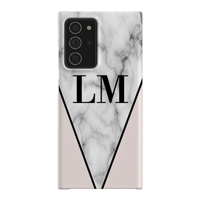 Personalised Pink x Grey Marble Samsung Galaxy Note 20 Ultra Case