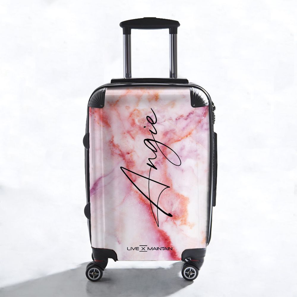 Personalised Pastel Marble Name Suitcase