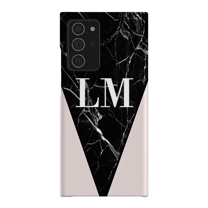 Personalised Pink x Black Marble Contrast Samsung Galaxy Note 20 Ultra Case