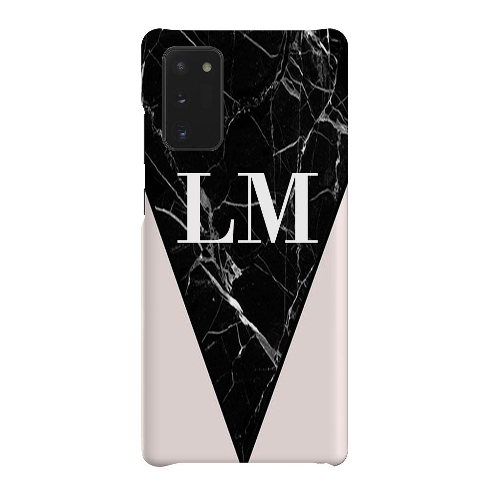 Personalised Pink x Black Marble Contrast Samsung Galaxy Note 20 Case