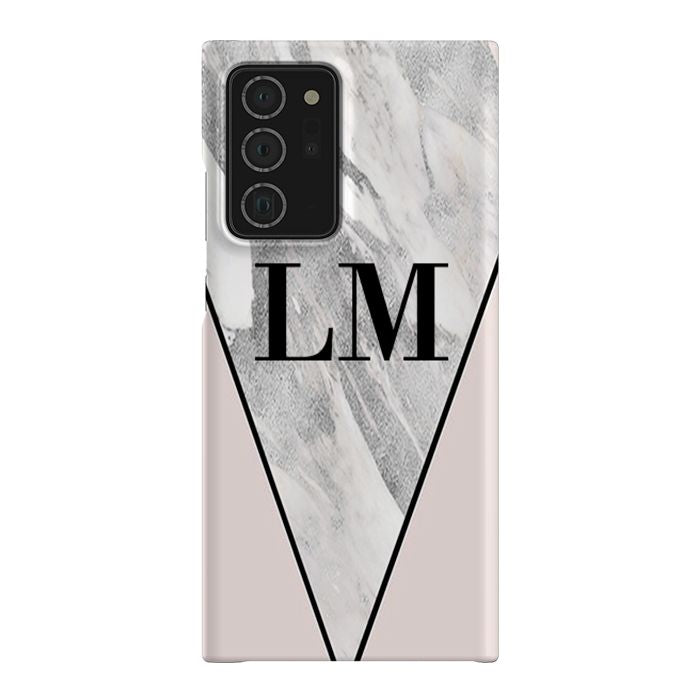 Personalised Pink x Castello Marble Contrast Samsung Galaxy Note 20 Ultra Case