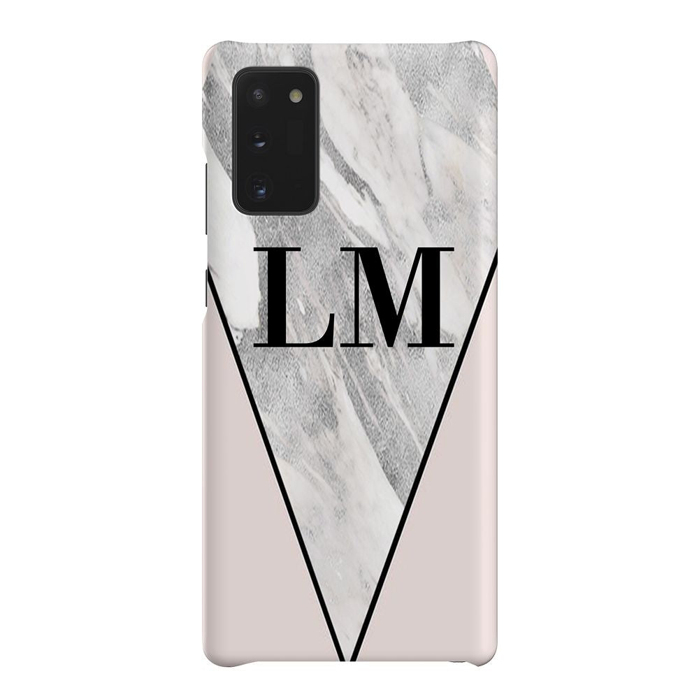 Personalised Pink x Castello Marble Contrast Samsung Galaxy Note 20 Case