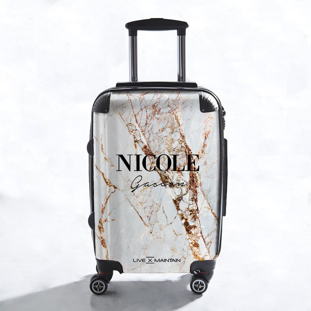 Personalised Cracked Marble Name Suitcase