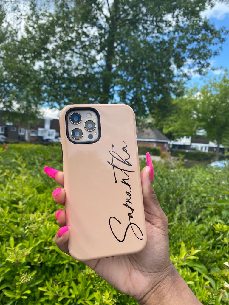 Personalised Tan Name iPhone XS Case