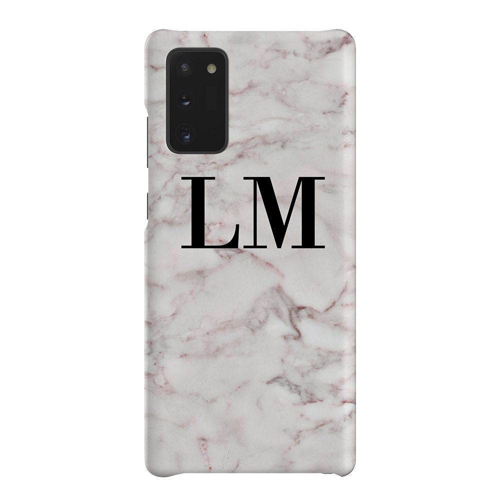 Personalised White Napoli Marble Initials Samsung Galaxy Note 20 Case