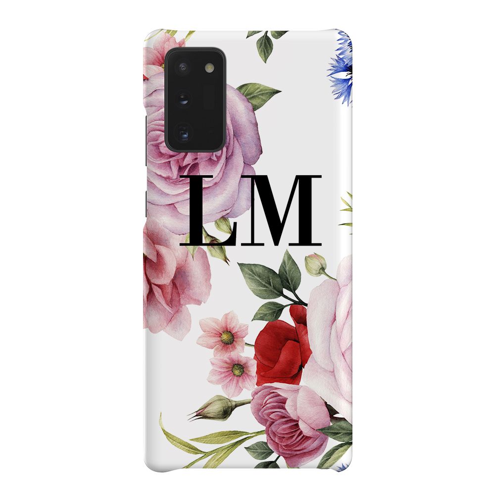 Personalised Floral Blossom Initials Samsung Galaxy Note 20 Case